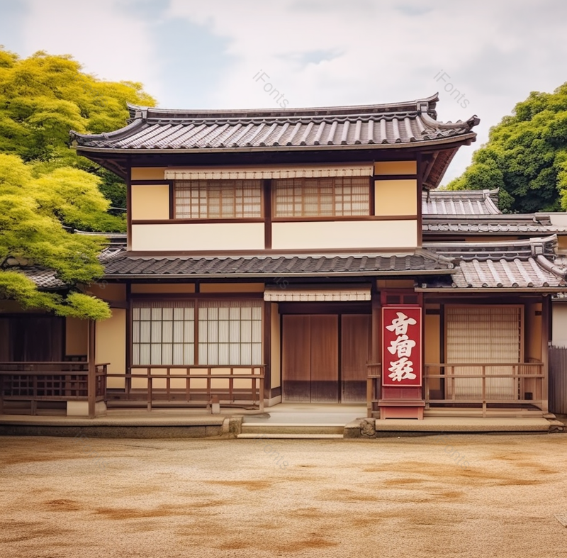 日本江户住宅和商店外立面电影设置在东映工作室京都,高清,摄影图,摄影图片,图片大全,摄影图免费下载